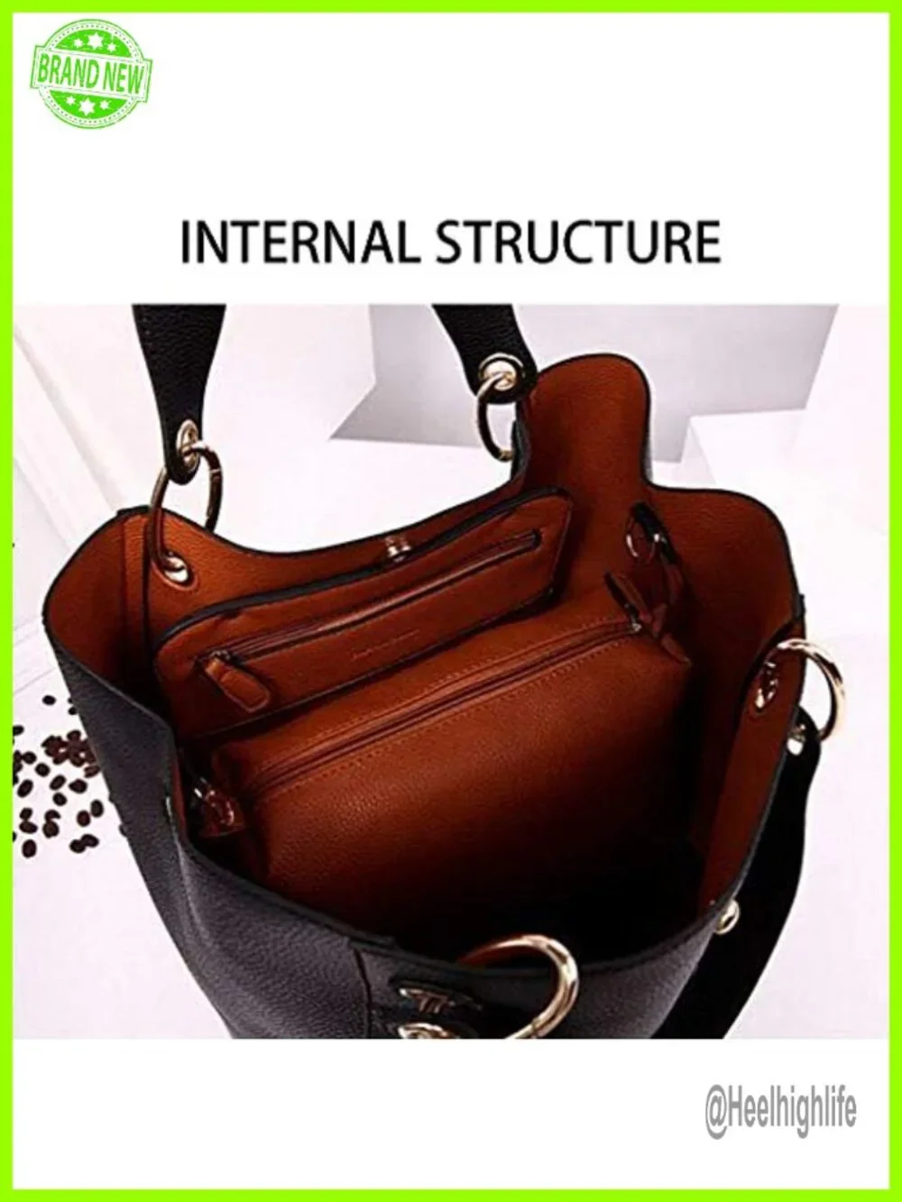 Large Capacity Faux Leather Work Tote Bag with Removable Shoulder Strap